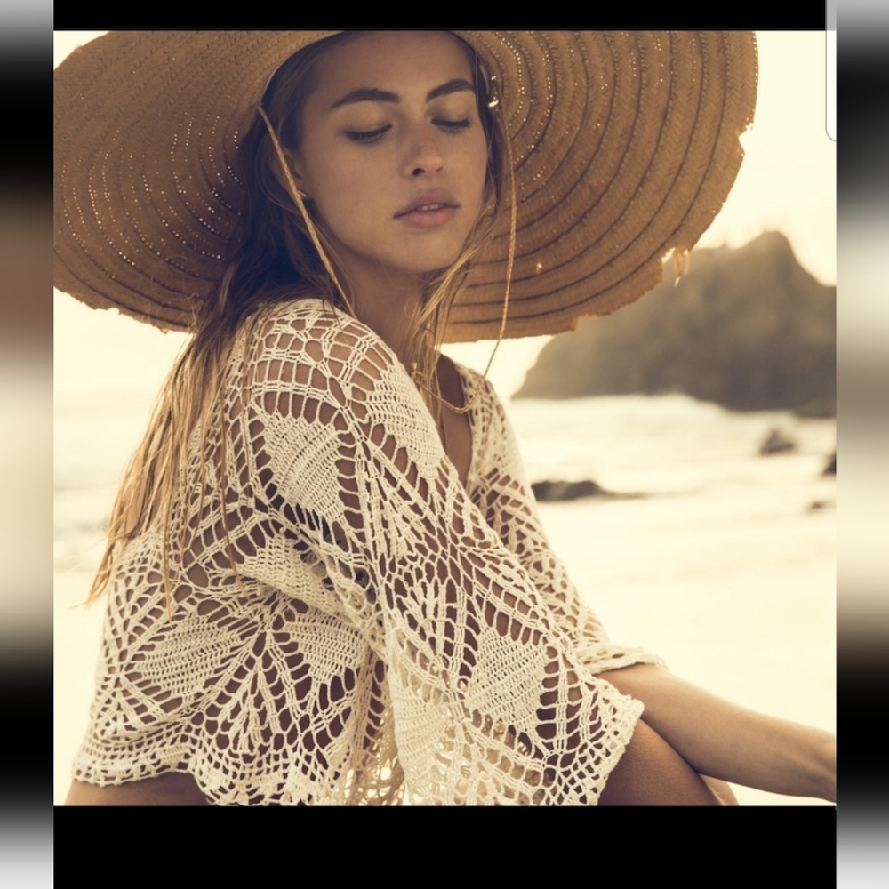 NWT L*Space Cody Crochet Summer Beach Swim Crop Top Coverup - Picture 4 of 12